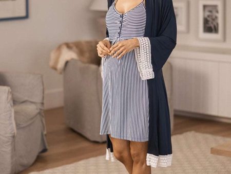 Grace Maternity & Nursing Nightgown, Robe, and Blanket Set For Sale