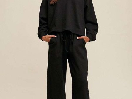 V-neck Sweatshirt and Pants Set Cheap