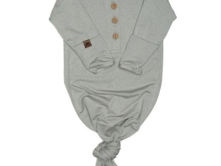 Sage Everything Knotted Newborn Gown For Discount