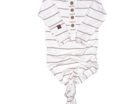 Rose Striped Everything Knotted Newborn Gown Online Hot Sale