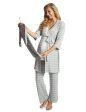 Heather Grey Stripe | Mommy Pajamas & Baby Set Online