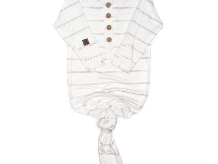 Fawn Striped Everything Knotted Newborn Gown For Cheap