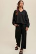 V-neck Sweatshirt and Pants Set Cheap