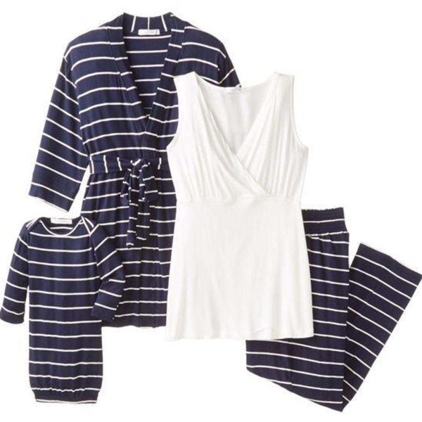 Navy Stripe | Mommy Pajamas & Baby Set on Sale