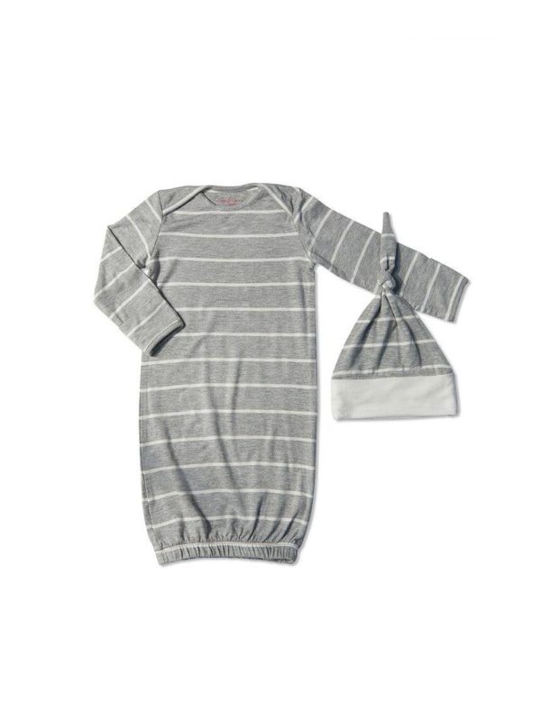 Heather Grey Stripe | Mommy Pajamas & Baby Set Online