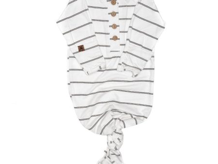 Onyx Striped Everything Knotted Newborn Gown Online now