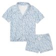 Birth Flowers Women’s Button Polo Short Pajama Set For Discount