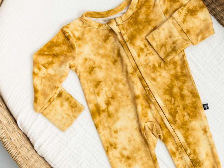 Mustard Tie-Dye Convertible Footie For Discount