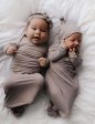 Harbor Mist Knotted Newborn Gown Set Sale