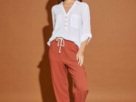 Off White V Neck Button Down Henley Shirt | Nursing Friendly For Cheap