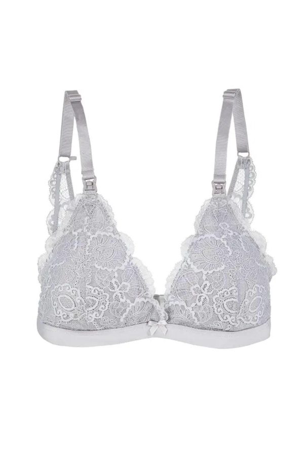 Lace Nursing Bralette in French Gray Fashion