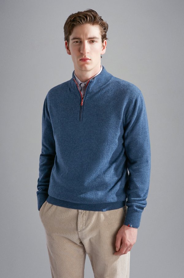 Paul & Shark - Chandail col zip de laine RE-WOOL Supply