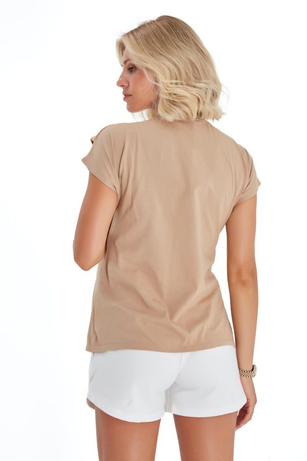 Handy Crossover Short Sleeve Cotton Maternity Nursing Top Sale