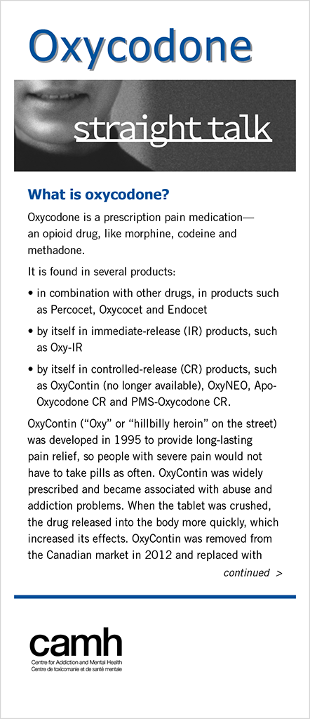 Straight Talk: Oxycodone|Parlons franchement : L oxycodone For Cheap