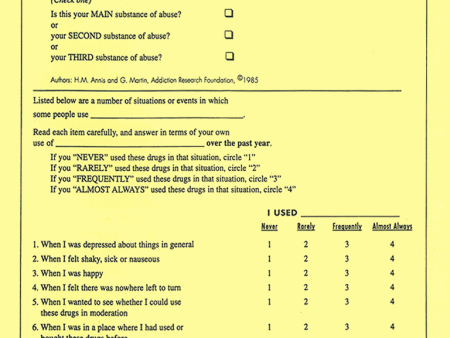 Inventory of Drug-Taking Situations (IDTS): Drug Questionnaire|Liste des occasions de consommation de drogues (LOCD) : Questionnaires sur les drogues Discount