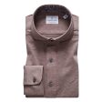 Emanuel Berg - Polo manches longues Premium Jersey Knit - Modern Fit - Chocolat Sale