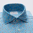 Emanuel Berg - Byron - Chemise manches longues à motifs Albini 4Flex - Modern Fit - Turquoise Online Sale