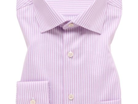 ETERNA - Chemise manches longues rayé Modern Fit - Framboise Blanc For Cheap