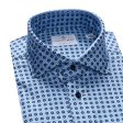 Emanuel Berg - Byron - Chemise manches longues à pois Albini 4Flex - Modern Fit - Bleu Marine Discount