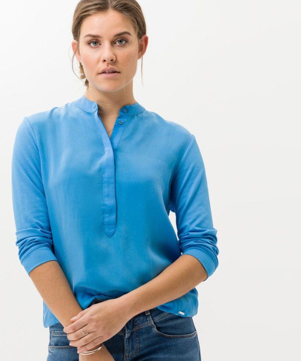 BRAX - Clarissa - Blouse de viscose à col mao Online