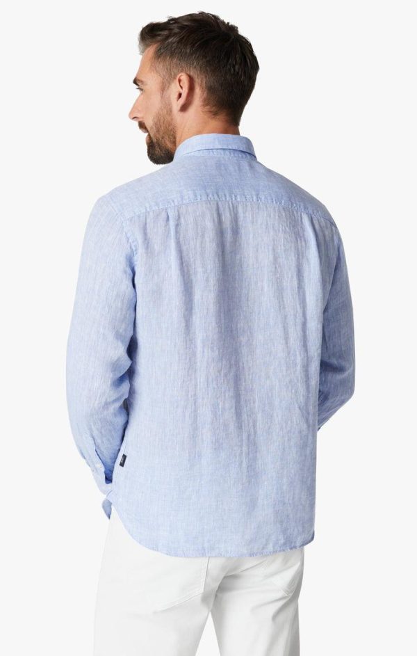 34 Heritage - Linen Chambray Shirt Hawaiian Ocean For Sale