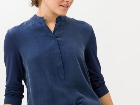 BRAX - Clarissa - Blouse de viscose à col mao Online