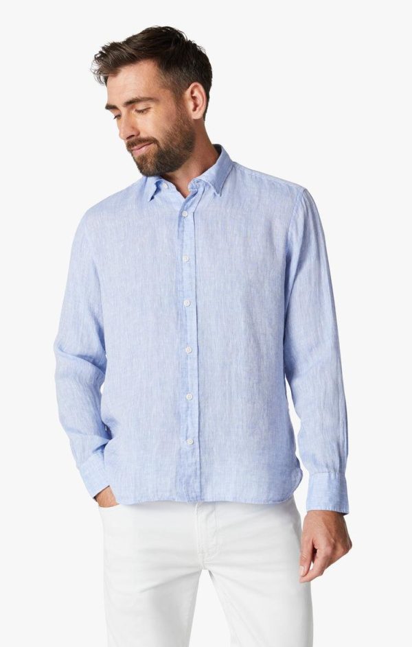 34 Heritage - Linen Chambray Shirt Hawaiian Ocean For Sale