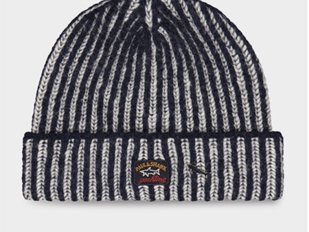 Paul & Shark - Tuque de laine 2 tons avec badge Fisherman Online Sale