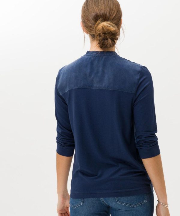 BRAX - Clarissa - Blouse de viscose à col mao Online