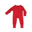 Crimson Red | Ribbed Bamboo Zip Romper Online