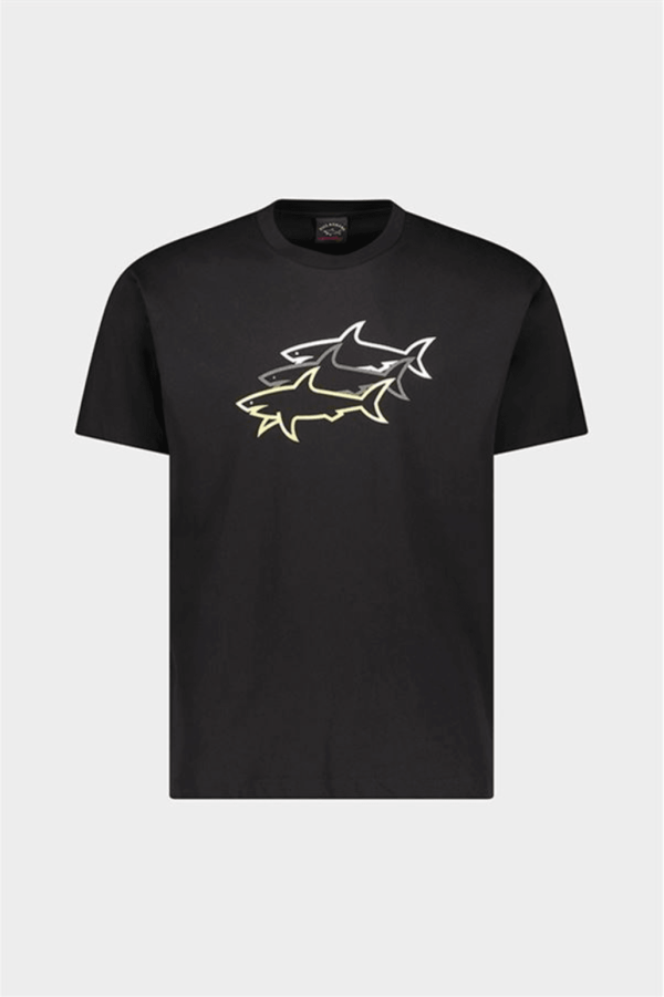 Paul & Shark - T-shirt de coton avec 3 requins Discount