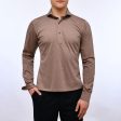 Emanuel Berg - Polo manches longues Premium Jersey Knit - Modern Fit - Chocolat Sale