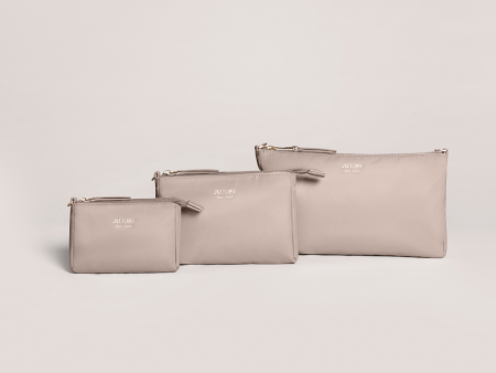 3-Piece Pouch Clutch Purse Set | Taupe Sale