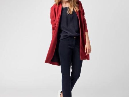 BRAX - Romy - Cardigan long de coton - Bourgogne Online Hot Sale