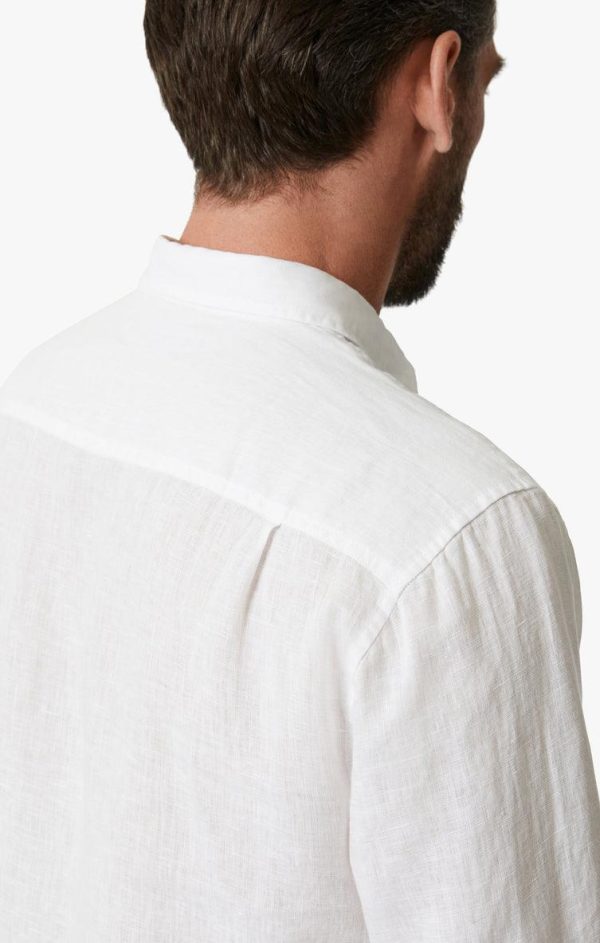 34 Heritage - Linen Chambray Shirt Bright White Sale