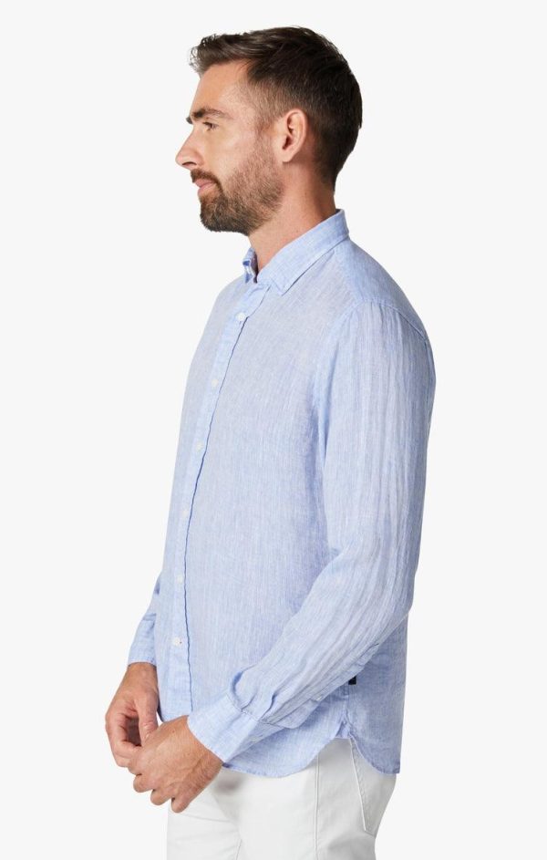 34 Heritage - Linen Chambray Shirt Hawaiian Ocean For Sale