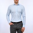 Emanuel Berg - Byron - Chemise manches longues à carreaux Albini 4Flex - Modern Fit - Bleu Discount