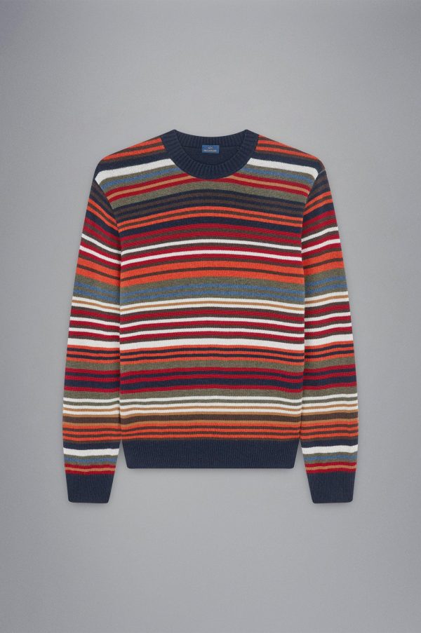 Paul & Shark - Col rond rayé de laine RE-WOOL For Discount