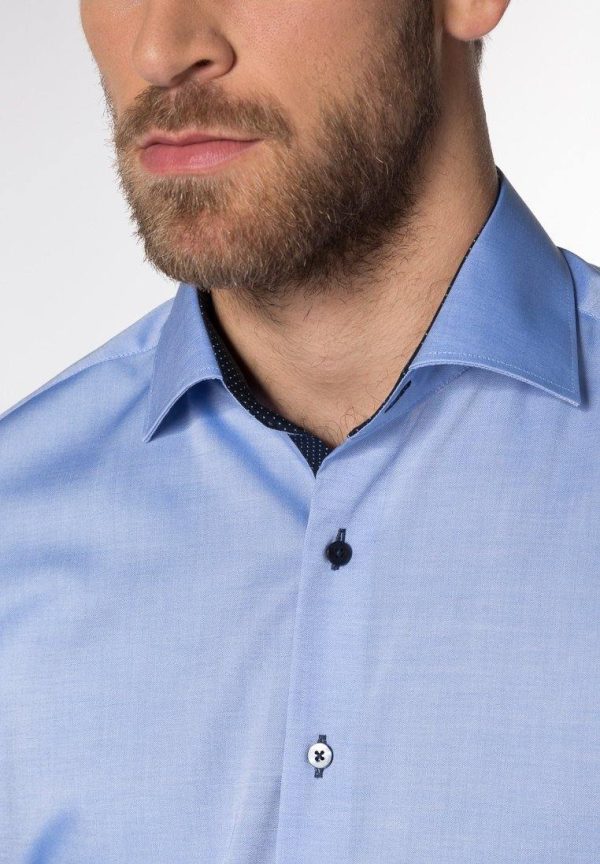 ETERNA - Chemise manches longues Modern Fit - Bleu Online Sale