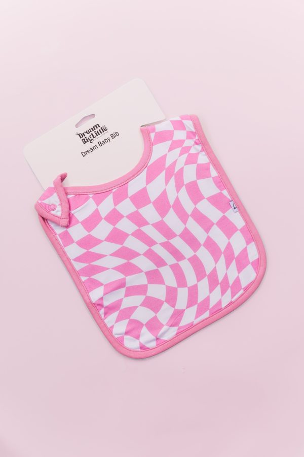 BUBBLEGUM WAVY CHECKERS DREAM BABY BIB Discount