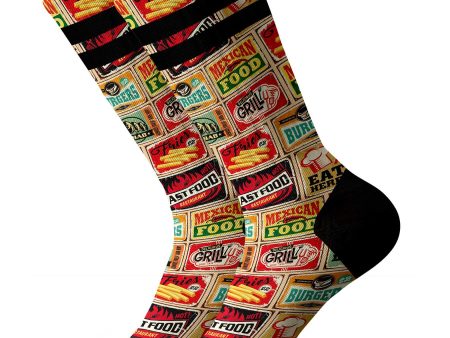 PULLIN - CHAUSSETTES LONGFASTFOOD For Sale