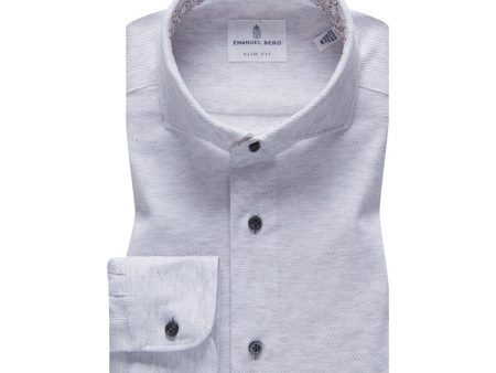 Emanuel Berg - Marseille - Chemise manches longues Premium Jersey Knit - Modern Fit - Gris Online now