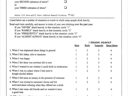 Inventory of Drug-Taking Situations (IDTS): Alcohol Questionnaire|Liste des occasions de consommation de drogues (LOCD) : Questionnaires sur l’alcool Online Sale