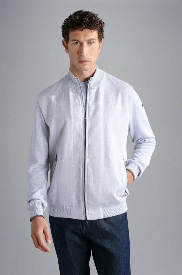 Paul & Shark - Cardigan de coton Fresco avec devant de lin For Discount