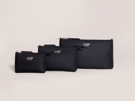 3-Piece Pouch Clutch Purse Set | Black For Cheap