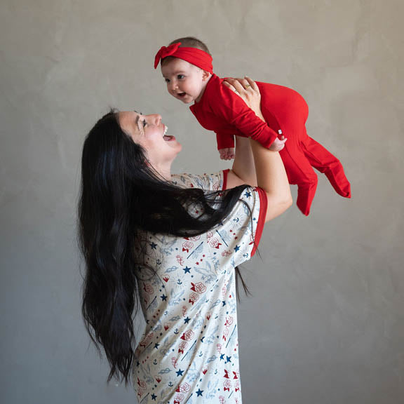 Crimson Red | Ribbed Bamboo Zip Romper Online