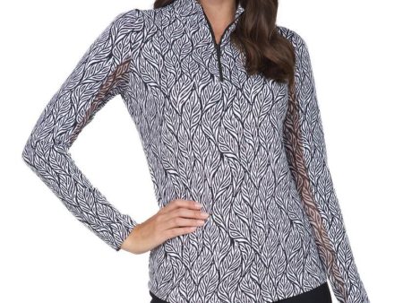 Ibkül - Sally Print Long Sleeve Mock Neck Top – 10655 on Sale