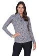 Ibkül - Sally Print Long Sleeve Mock Neck Top – 10655 on Sale