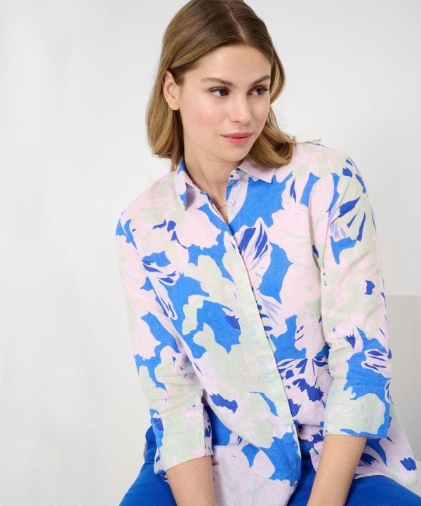 BRAX - Vicki - Blouse imprimé floral de lin For Cheap