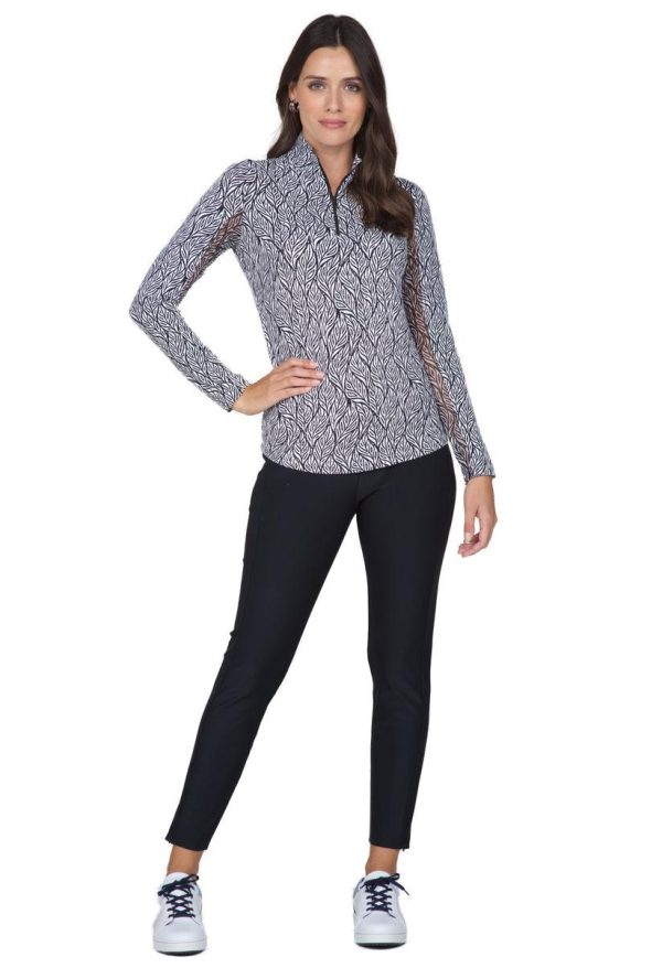 Ibkül - Sally Print Long Sleeve Mock Neck Top – 10655 on Sale